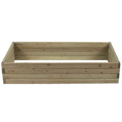 LuxenHome 6.5 cu. ft. Natural Wood Raised Garden Bed, 3.8 ft. x 2 ft.