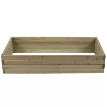 LuxenHome 6.5 cu.ft Natural wood raised garden bed 3.8 ft x 2 ft. Planters