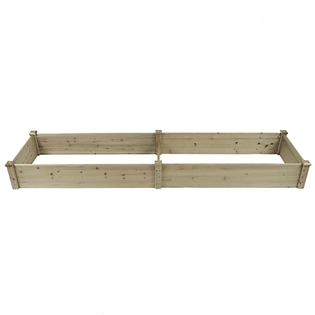 LuxenHome 72.2 gal. Natural Wood Outdoor Vegetable/Flower Raised Garden Bed Planter, 8 ft. x 2 ft.