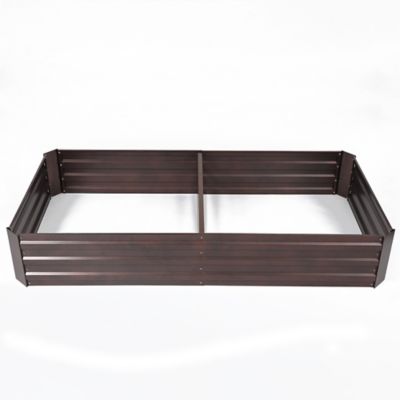 LuxenHome Brown Metal Rectangular 6 x 3 ft. Raised Garden Bed, WHPL913
