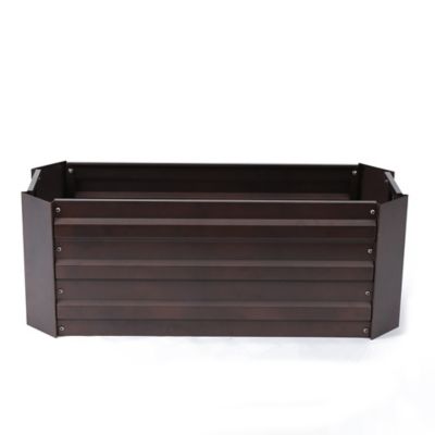 LuxenHome 2.5 cu. ft. Metal Rectangular Raised Garden Bed, Brown