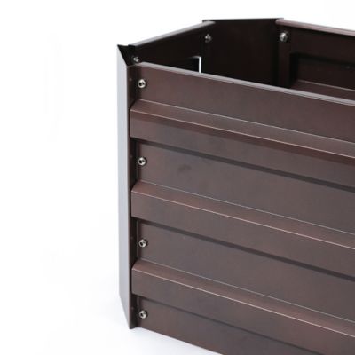 Image showing  2.5 cu. ft. Metal Rectangular Raised Garden Bed, Brown