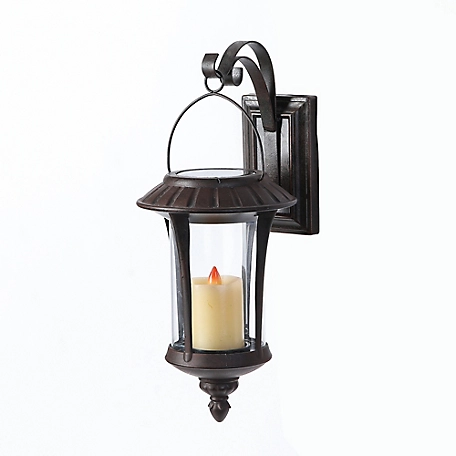 LuxenHome Hanging Solar Lantern Wall Sconce Light, WHSL546