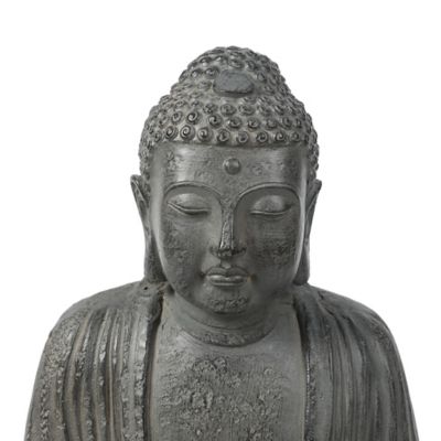 Image showing  Gray MGO Meditating Buddha Garden Statue, WHST1031
