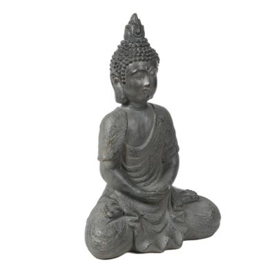 Image showing  MGO Meditating Buddha Garden Statue, 21.7 in., Gray, WHST1032