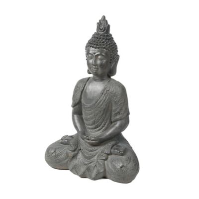 Image showing  MGO Meditating Buddha Garden Statue, 21.7 in., Gray, WHST1032