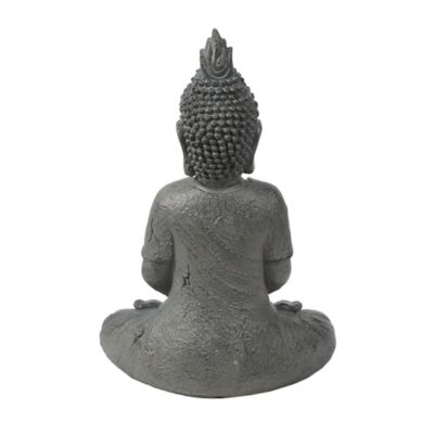 Image showing 6 th LuxenHome MGO Meditating Buddha Garden Statue, 21.7 in., Gray