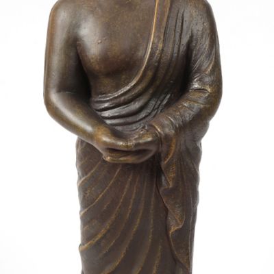 Image showing  Brown MGO Meditative Standing Buddha Garden Statue, WHST1037