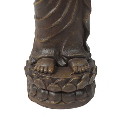 Image showing  Brown MGO Meditative Standing Buddha Garden Statue, WHST1037