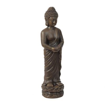 Image showing  Brown MGO Meditative Standing Buddha Garden Statue, WHST1037