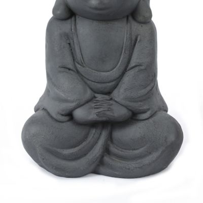 Image showing  Gray MGO Meditating Buddha Monk Garden Statue, WHST891