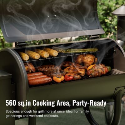 Image showing  550 sq. in. Wood Pellet Grill and Smoker, Black