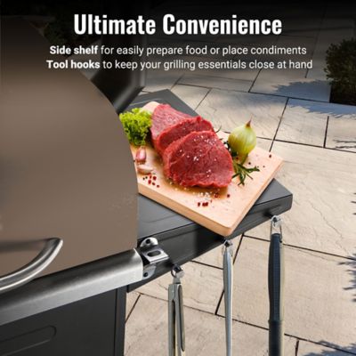 Image showing  572 sq. in. 8-in-1 Flame Expert Wood Pellet Grill and Smoker with Auto Temperature Control, Bronze