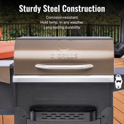 Image showing 5 th Z GRILLS 572 sq. in. 8-in-1 Flame Expert Wood Pellet Grill and Smoker with Auto Temperature Control, Bronze