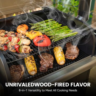 Image showing 7 th Z GRILLS 572 sq. in. 8-in-1 Flame Expert Wood Pellet Grill and Smoker with Auto Temperature Control, Bronze