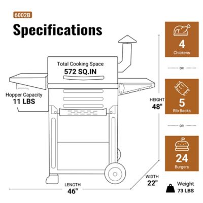 Image showing 9 th Z GRILLS 572 sq. in. 8-in-1 Flame Expert Wood Pellet Grill and Smoker with Auto Temperature Control, Bronze