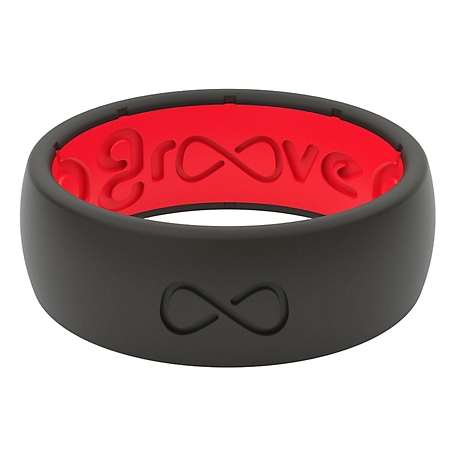 Groove Life Ring, Solid Black Red, R1-006-07
