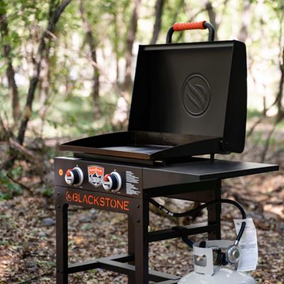 Image showing  2-Burner Propane Gas Cart Griddle with Hood, 361 sq. in., Black