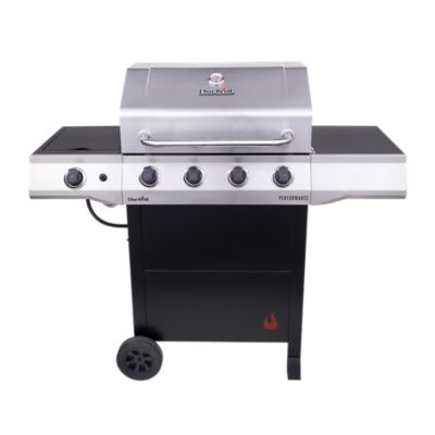 Char-Broil 4-Burner Propane Gas Grill, Black, With Side Burner