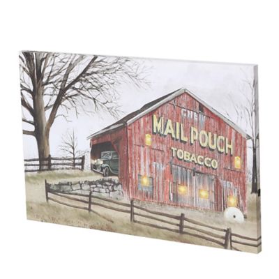 Image showing  Red Barn Trail Ride Canvas Print Wall Art with LED Lights