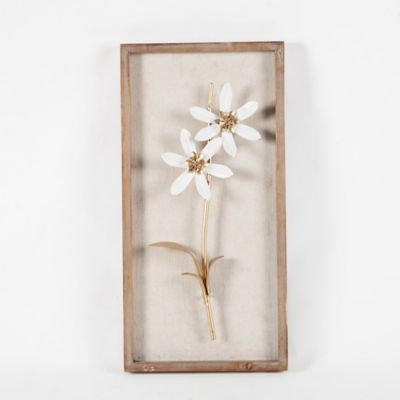Image showing  White and Gold Flower Bouquet Wall Decor, 2 pc.