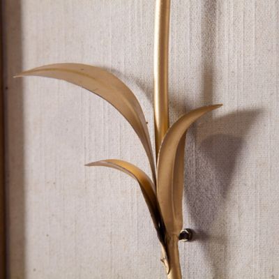 Image showing 8 th LuxenHome White and Gold Flower Bouquet Wall Decor, 2 pc.