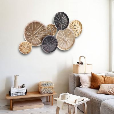 Image showing  Multicolor Sand Dollar Metal Wall Decor, 47.5 in. x 27.5 in.