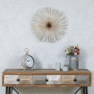 LuxenHome Gold Iron Flower Abstract Wall Decor