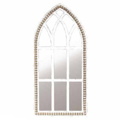 Luxenhome Rustic Wood Cathedral Wall Mirror, Wha757