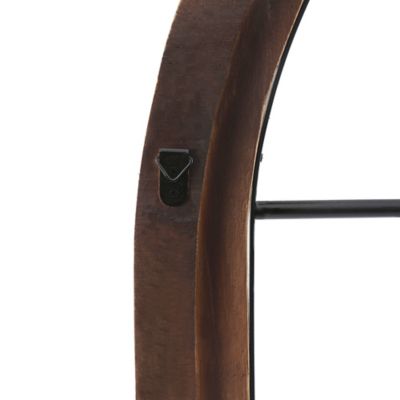 Image showing  Rustic Wood and Black Metal Arched Window Wall Decor, 46.5 in. x 24 in.