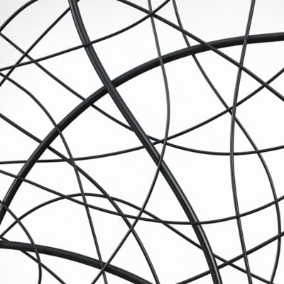 Image showing 5 th LuxenHome Large Black Abstract Square Metal Wall Decor