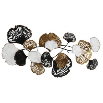 LuxenHome Metal Ginkgo Leaves Modern Wall Decor, WHA937