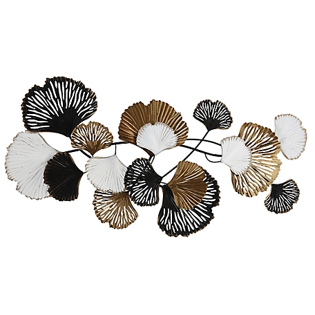 LuxenHome Metal Ginkgo Leaves Modern Wall Decor, WHA937