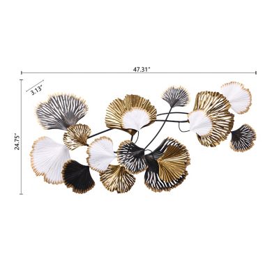Image showing 6 th LuxenHome Metal Ginkgo Leaves Modern Wall Decor