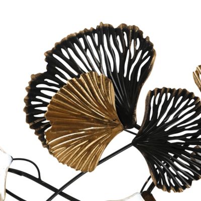 Image showing 8 th LuxenHome Metal Ginkgo Leaves Modern Wall Decor