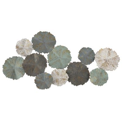 Image showing  Multicolor Metal Flowers Modern Wall Decor, 48 in.