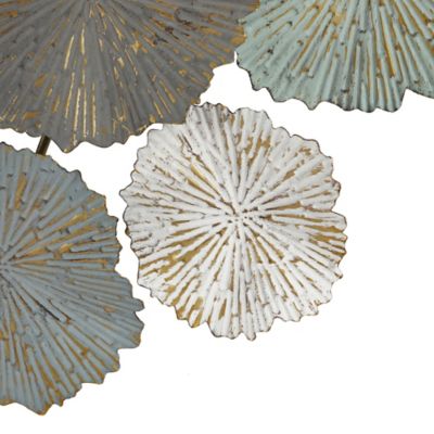 Image showing  Multicolor Metal Flowers Modern Wall Decor, 48 in.