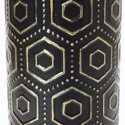 Image showing  Metal Bottle Vase Set, Black/Gold, 2 pc.