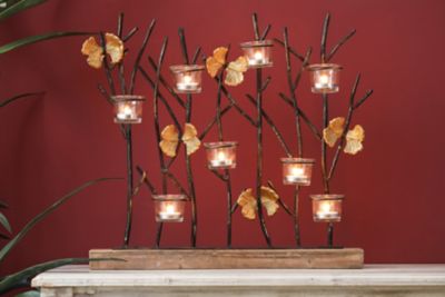 Image showing  19 in. Metal Nature Branches Tabletop Tea Light Holder