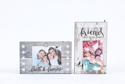 Image showing 6 th LuxenHome 2 pc. Friends and Family LED Picture Frame, WHD673