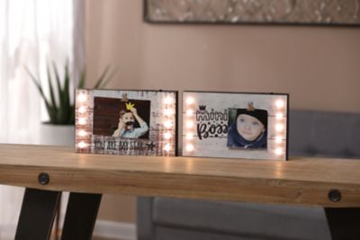 Image showing 5 th LuxenHome 2 pc. Kids Mini-Boss and Star LED Picture Frame, WHD674