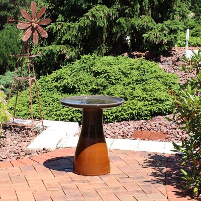 Image showing  21 in. Subtle Transitions UV/Frost-Resistant Ceramic Bird Bath, Gray