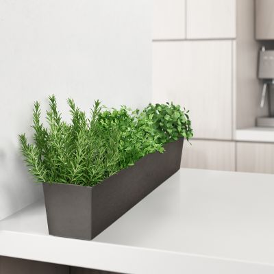 Image showing  1.97 gal. Recycled Rubber Tabletop Trough Planter, 6 in. x 24 in.