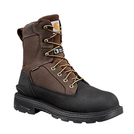 Carhartt Men's Ironwood Waterproof Insulated Alloy Toe Work Boots, 8 in.