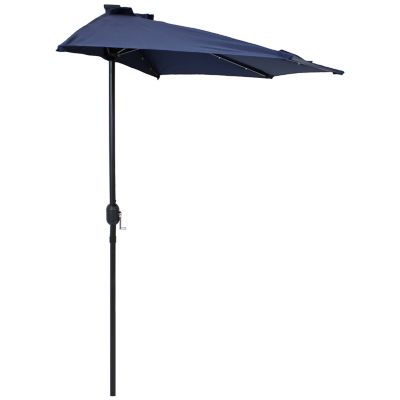 Sunnydaze Decor 106 in. Solar Wall Umbrella with LED Lights