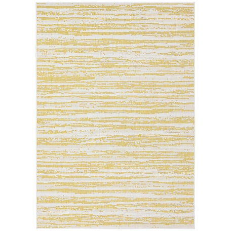 Sunnydaze Decor Abstract Impressions Patio Area Rug, Golden Fire, 7 ft. x 10 ft.
