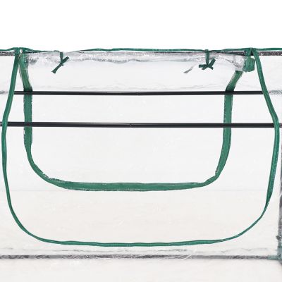 Image showing  34.5 x 51in. Clear Steel Raised Garden Bed and Greenhouse Kit
