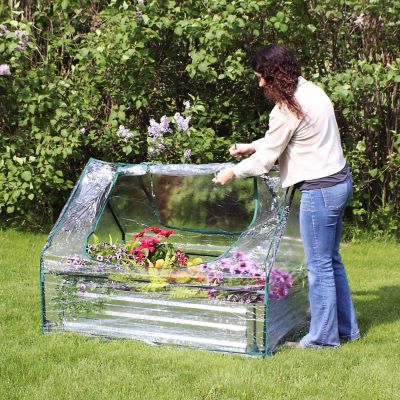 Image showing  34.5 x 51in. Clear Steel Raised Garden Bed and Greenhouse Kit