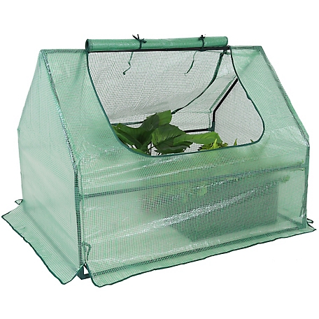 Sunnydaze Decor 4 ft. x 3 ft. Green Mini Greenhouse with 2 Side Doors