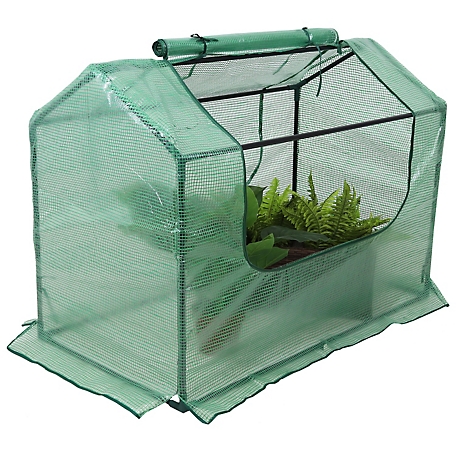 Sunnydaze Decor 4 ft. x 2 ft. Green Mini Greenhouse with 2 Side Doors